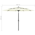 vidaXL Parasol de jardin à 3 niveaux avec mât en aluminium sable 3 m