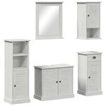 vidaXL Ensemble de mobilier de salle de bain 5 Pièces Blanc antique