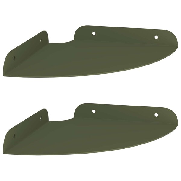 vidaXL Étagère flottante avec étagère 2 Pièces Vert olive 18 x 18 x 2 cm