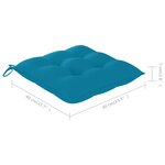 vidaXL Chaises de jardin avec coussins bleu clair lot de 4 Teck massif
