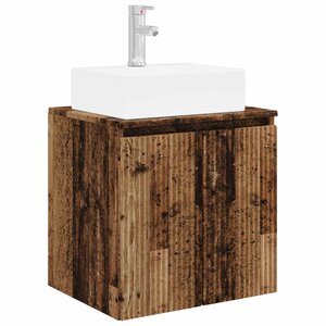 vidaXL Vanité de lavabo mural Bois ancien 49 5 x 41 x 62 5 cm