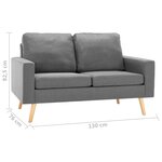 Vidaxl ensemble de canapés 2 pièces tissu gris clair