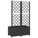 vidaXL Jardinière avec treillis Noir 80x40x136 cm PP