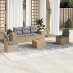 vidaXL Salon de jardin avec coussins 6 Pièces beige résine tressée