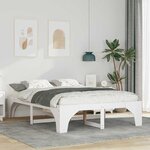 vidaXL Cadre de lit surélevé avec stockage Blanc Bois massif en pin