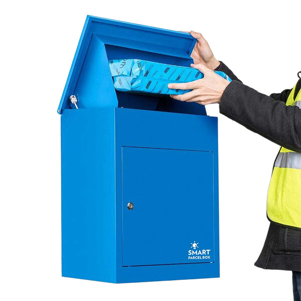 Boîte à colis moyenne 1 porte Bleu à accès frontal Acier galvanisé SMART PARCEL BOX™