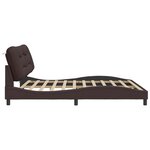 vidaXL Cadre de lit avec LED sans matelas marron foncé 200x200cm tissu