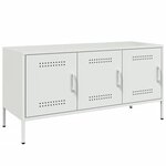 vidaXL Meuble TV blanc 100 5x39x50 5 cm acier
