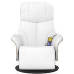 vidaXL Fauteuil inclinable de massage repose-pieds blanc similicuir