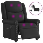 vidaXL Fauteuil massage inclinable électrique noir brillant similicuir