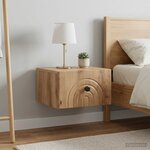 vidaXL Cabinet de chevet mural 2 pc Chêne artisanal 33 x 34 5 x 20 cm