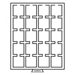 Médaillier numismatique Leuchtturm pour 20 capsules Quadrum  à fond noir.