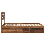 vidaXL Cadre de lit Bois ancien 135 x 190 cm Pin massif