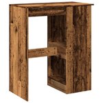 vidaXL Table de bar avec étagères vieux bois bois d'ingénierie