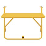 vidaXL Table Suspendue de Balcon Moutarde 60 x 39 x 65 cm Acier