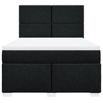 vidaXL Sommier à lattes de lit avec matelas Noir 140x200 cm Tissu