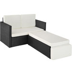 Tectake Canapé de jardin CORFOU modulable - noir