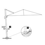 vidaXL Parasol déporté avec mât en aluminium 3x3 m noir