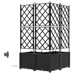 vidaXL Pots de jardin Noir 80 x 80 x 142 cm Acier