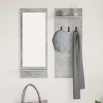 vidaXL Porte-manteau mural avec étagère Gris béton 70 x 10 x 90 cm