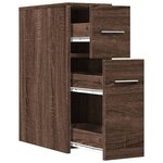 vidaXL Armoire de salle de bain étroite avec roulettes chêne marron