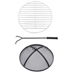 vidaXL Table de foyer mosaïque Terre cuite et blanc 68 cm Céramique