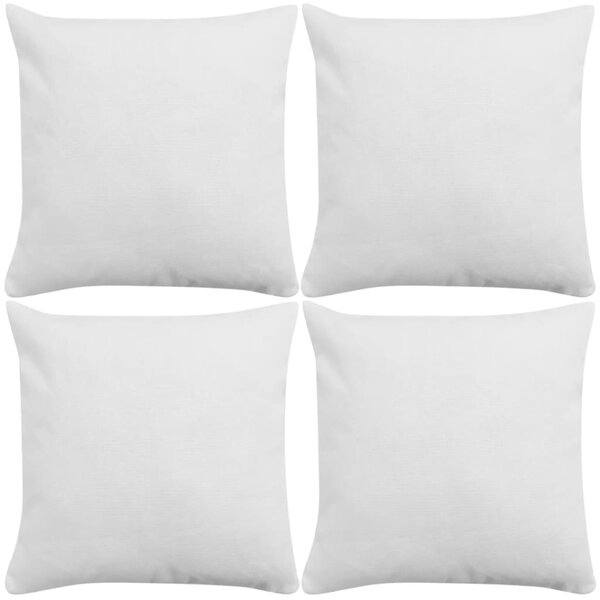vidaXL Housses de coussin 4 Pièces Aspect de lin Blanc 50x50 cm