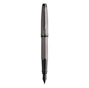 Waterman expert stylo plume  argent métallisé  plume moyenne  encre bleue  coffret cadeau