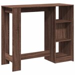 vidaXL Table de bar avec étagère chêne marron bois d'ingénierie