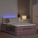 vidaXL Cadre de lit ottoman avec matelas rose 120x200 cm velours