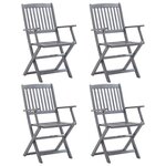 vidaXL Ensemble à manger de jardin 5 Pièces Bois d'acacia massif Gris