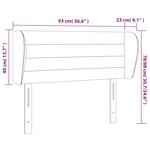 vidaXL Tête de lit avec oreilles Noir 93x23x78/88 cm Tissu