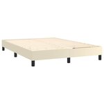 vidaXL Lit à sommier tapissier avec matelas Crème 140x200cm Similicuir
