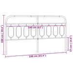 vidaXL Tête de lit métal noir 160 cm