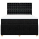 vidaXL Sommier à lattes de lit avec matelas Noir 160x200 cm Tissu