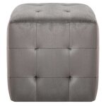 vidaXL 2 Pièces Poufs Gris 30 x 30 x 30 cm Tissu velours