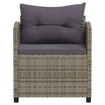 vidaXL Salon de jardin 7 Pièces avec coussins résine tressée gris