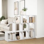 vidaXL Étagère séparatrice de pièce à 3 niveaux blanc 137 5x29x103 5cm