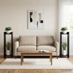 vidaXL Support de Plante 2 pièces Chêne noir 30 x 30 x 100 cm