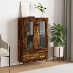 vidaXL Buffet haut chêne fumé 69 5x31x115 cm bois d'ingénierie