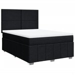 vidaXL Sommier à lattes de lit avec matelas Noir 140x190 cm Tissu