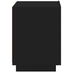 vidaXL Armoires de chevet et lumières LED 2 Pièces noir bois d'ingénierie