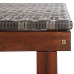 vidaXL Chaise longue Résine tressée et bois d'acacia massif Gris