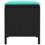 vidaXL Pouf de Jardin 2 Pièce Noir et turquoise 38 x 38 x 45 cm