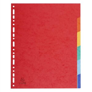 Intercalaires carte lustrée 400g 6 positions - A4 maxi Couleurs assorties EXACOMPTA