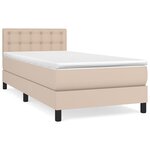 vidaXL Sommier à lattes de lit avec matelas Cappuccino 100x200 cm