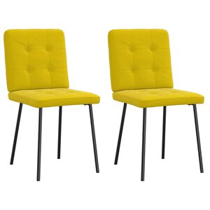 vidaXL Chaises à manger lot de 2 Jaune Velours