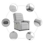 vidaXL Fauteuil inclinable gris nuage tissu