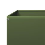 vidaXL Lit surélevé de jardin vert olive 100x100x18 5 cm acier