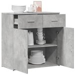vidaXL Buffet gris béton 79x38x80 cm bois d'ingénierie